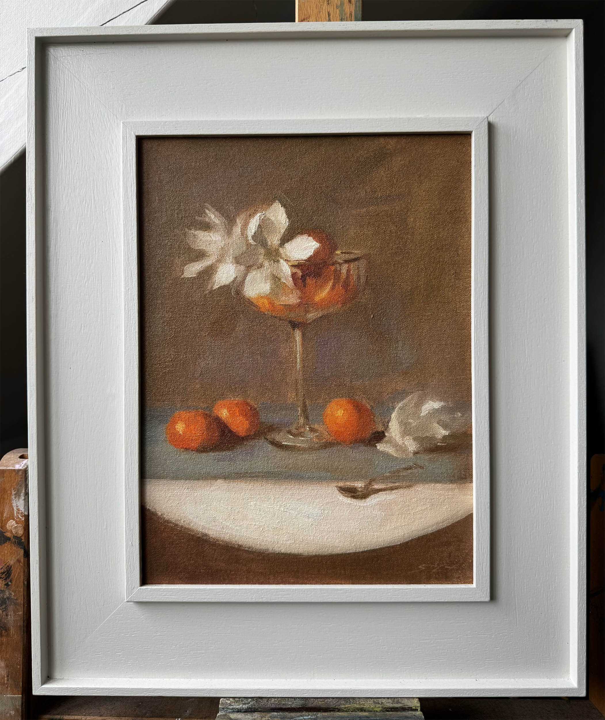 Sophie M Cook Satsumas And Magnolia In A Champagne Glass